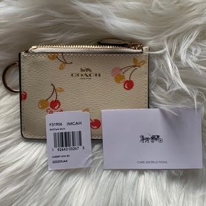 *NTW* COACH COIN PURSE w/ CHERRY PRINT